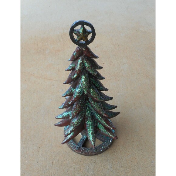 Texas Wagon Wheel Red Chili Pepper Texas Star Christmas Tree Figurine Home Decor - Picture 2 of 6